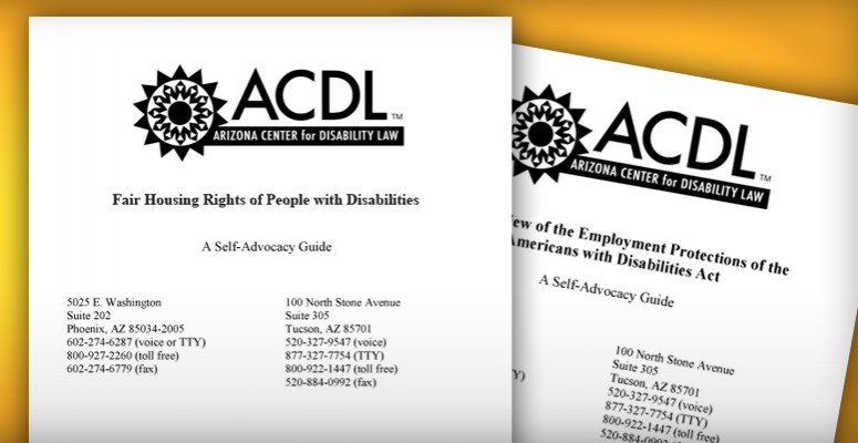 Example Arizona Center for Disability Law Self-Advocacy Materials (Printed Forms)